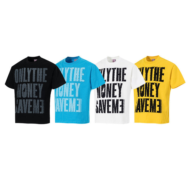 Letter printed short sleeved T-shirt