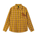 Yellow checkered shirt men's loose shirt
