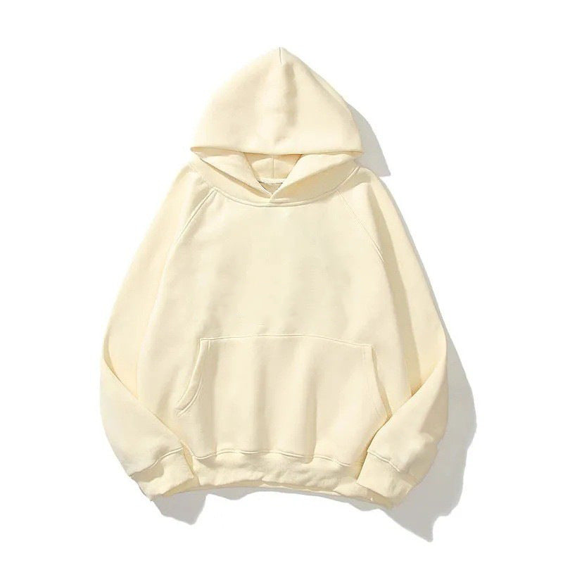Solid Color Unisex Pullover Hoodie with Double-Layer Hood