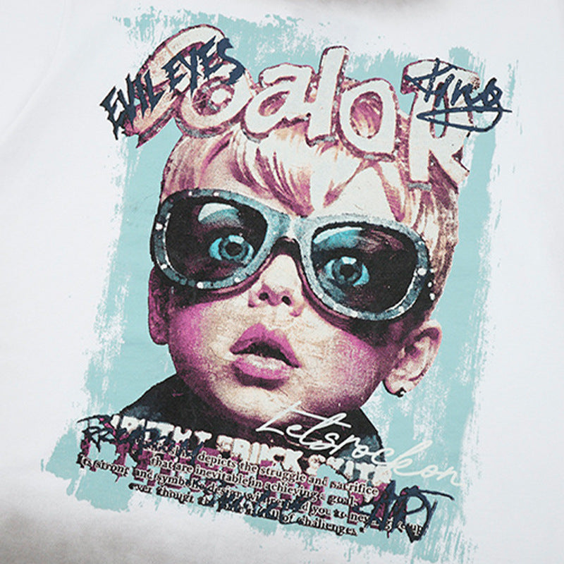 Portrait printed short sleeved shirt