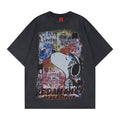 Graffiti printed short sleeved t-shirt