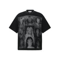 Faceless figure printed short sleeved T-shirt