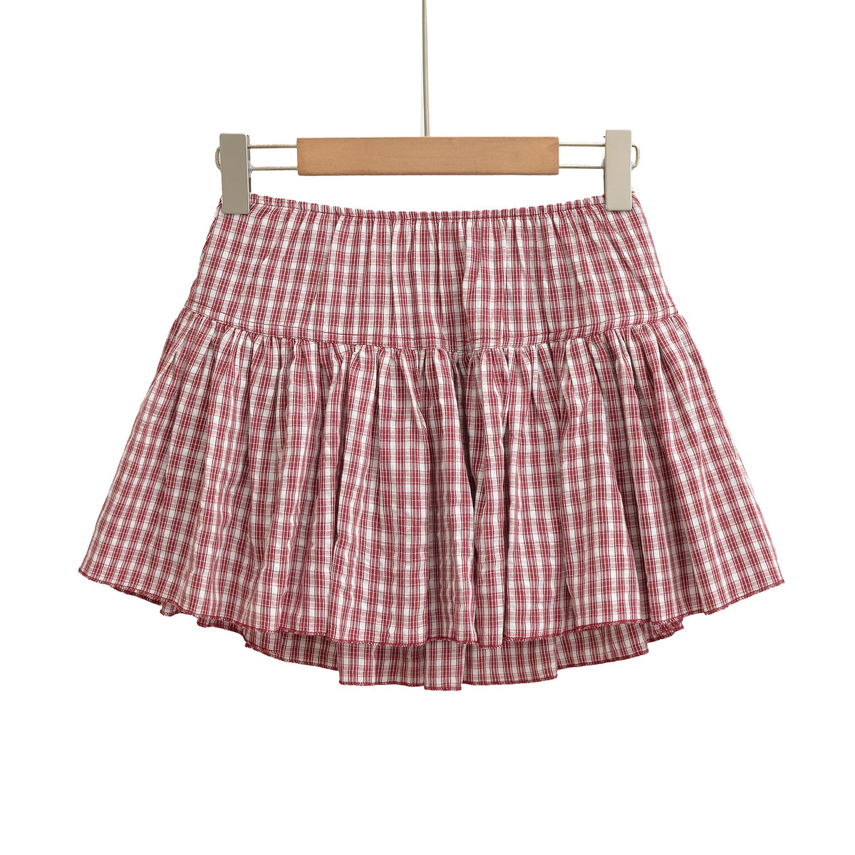 Plaid short skirt and half skirt