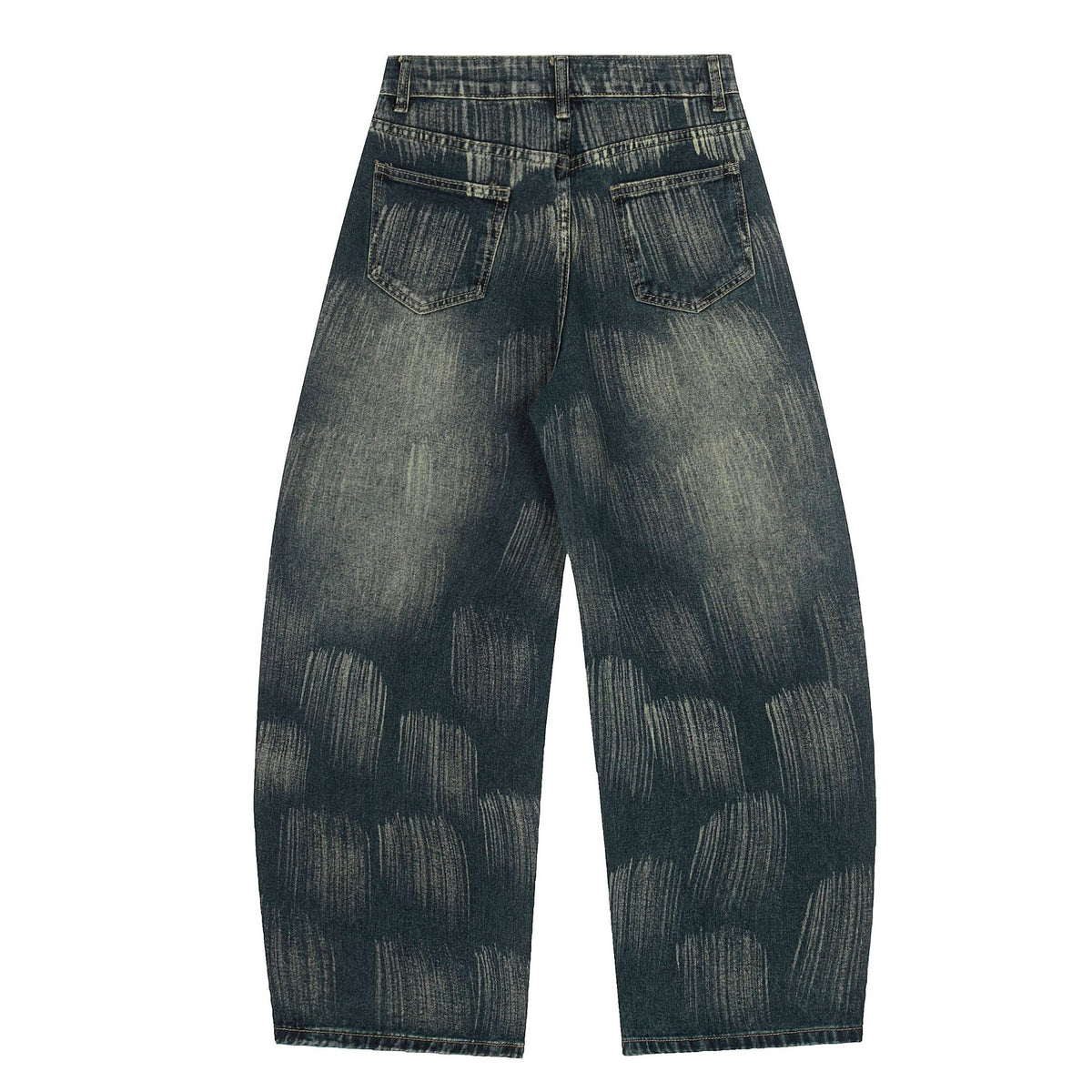 Letter printed curved knife jeans