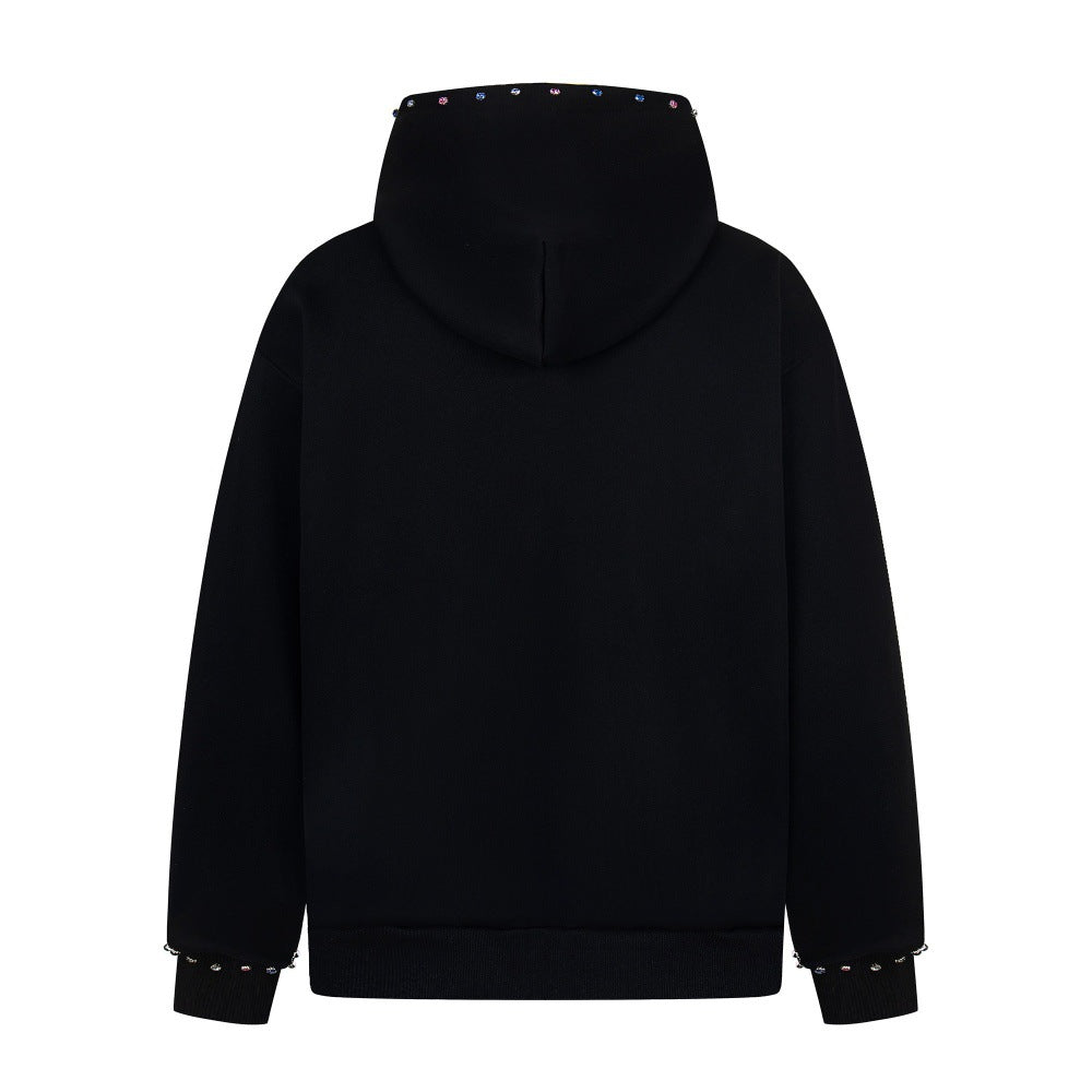 Capital letter printed hooded jacket
