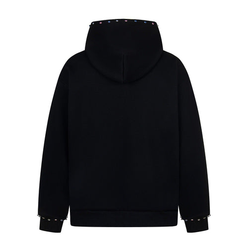 Capital letter printed hooded jacket