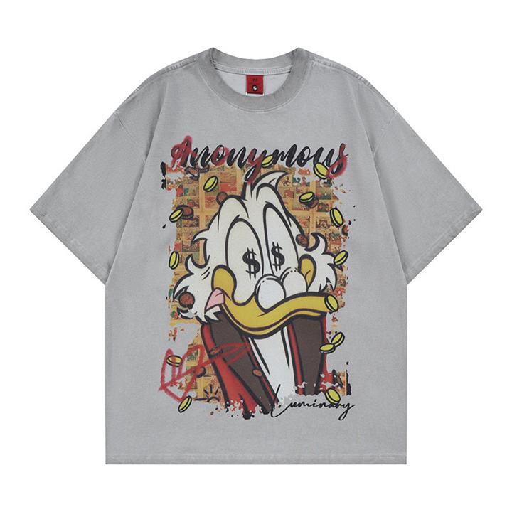 Cartoon Duck Printed Short Sleeve T-shirt