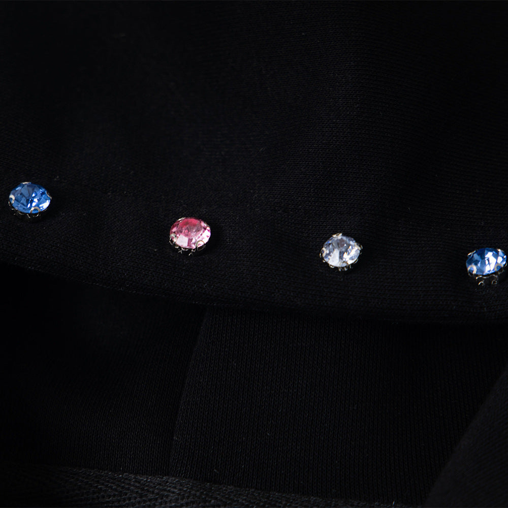 Capital letter printed hooded jacket