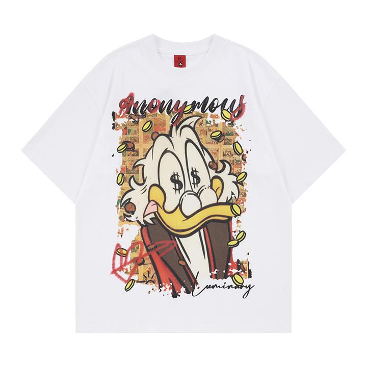 Cartoon Duck Printed Short Sleeve T-shirt