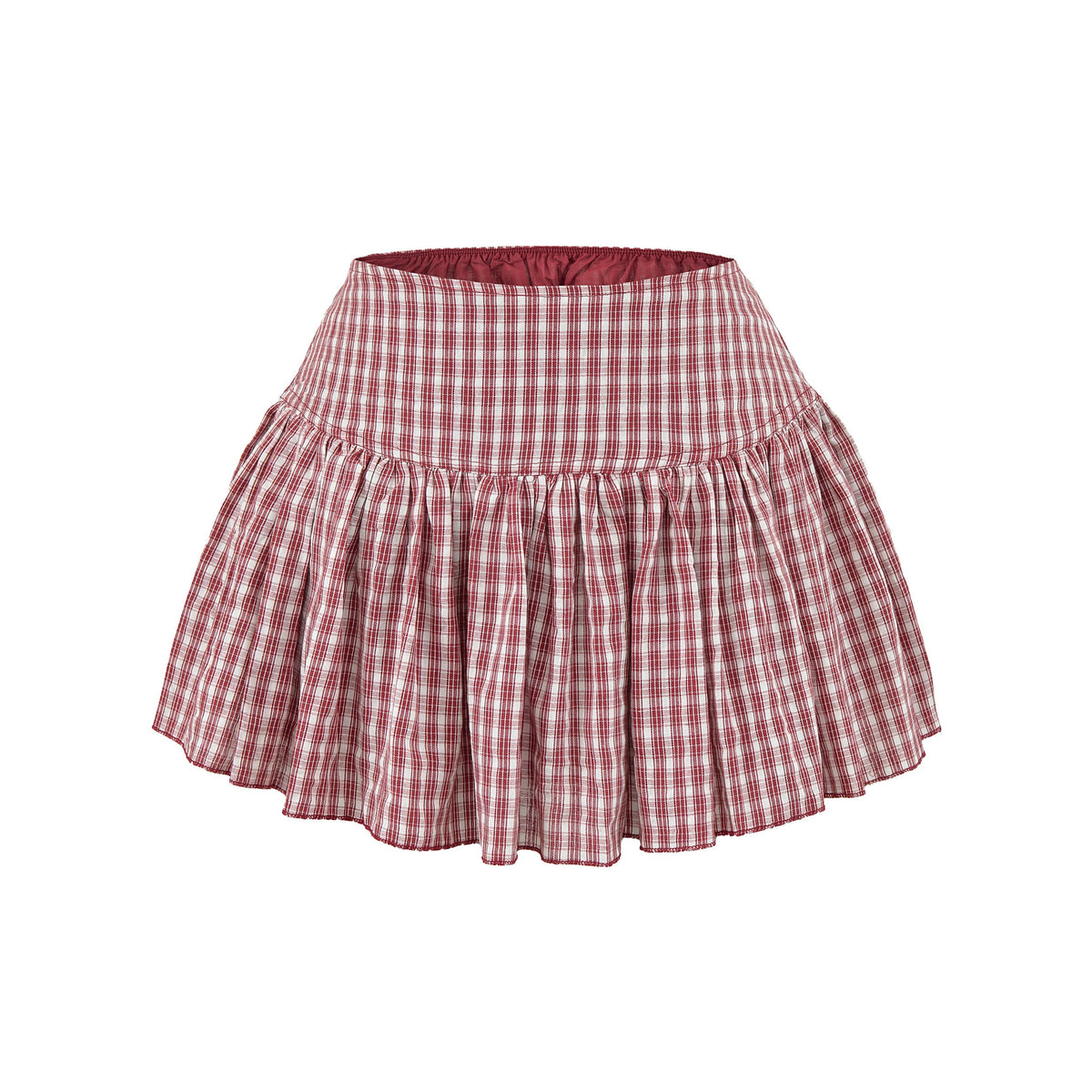 Plaid short skirt and half skirt