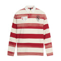 Red striped lapel top T-shirt for women