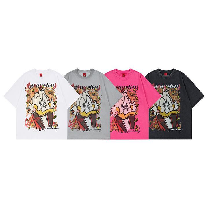 Cartoon Duck Printed Short Sleeve T-shirt