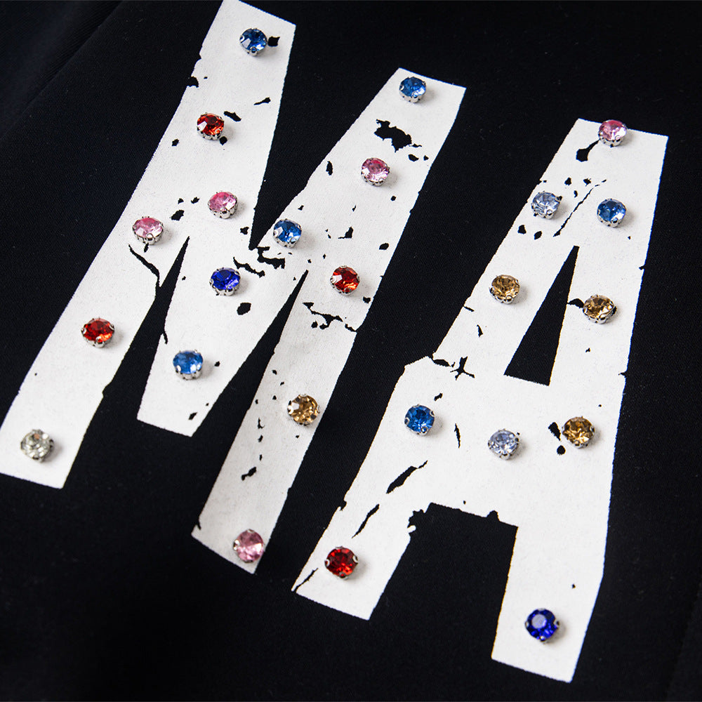 Capital letter printed hooded jacket