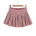 Plaid short skirt and half skirt