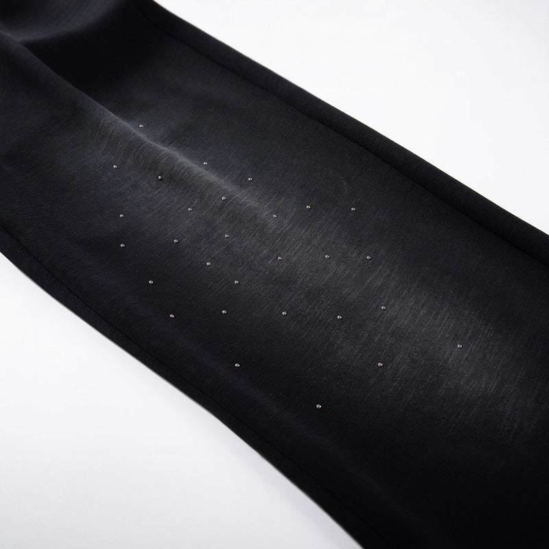 High Street Style  Gradient Starry Sky Embellished Wide Leg Pants for Men and Women, Casual Loose Fit Sweatpants