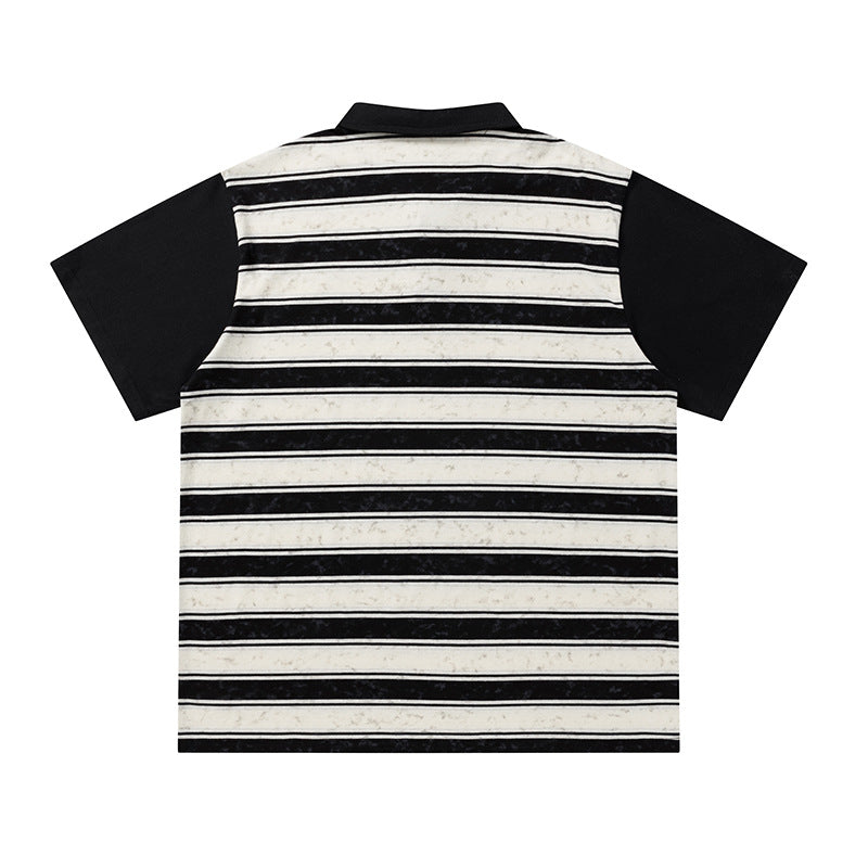 Flip collar printed T-shirt