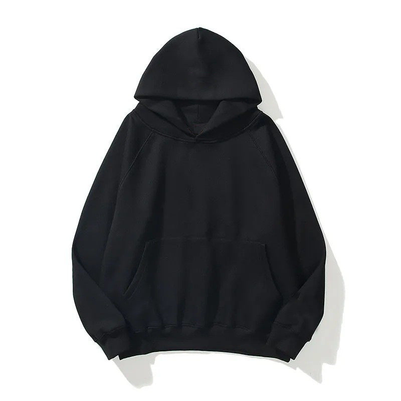 Solid Color Unisex Pullover Hoodie with Double-Layer Hood