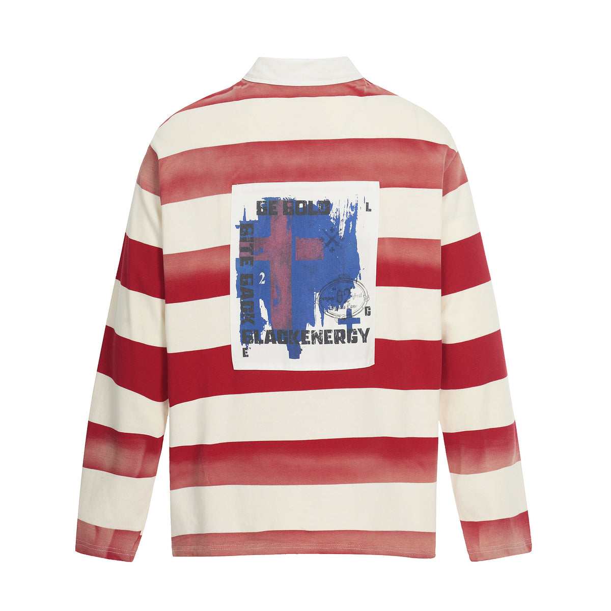 Red striped lapel top T-shirt for women