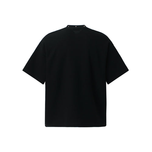 Faceless figure printed short sleeved T-shirt