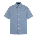 Blue and red checkered printed short sleeved shirt