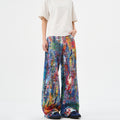 Color printed splashed ink color palette jeans