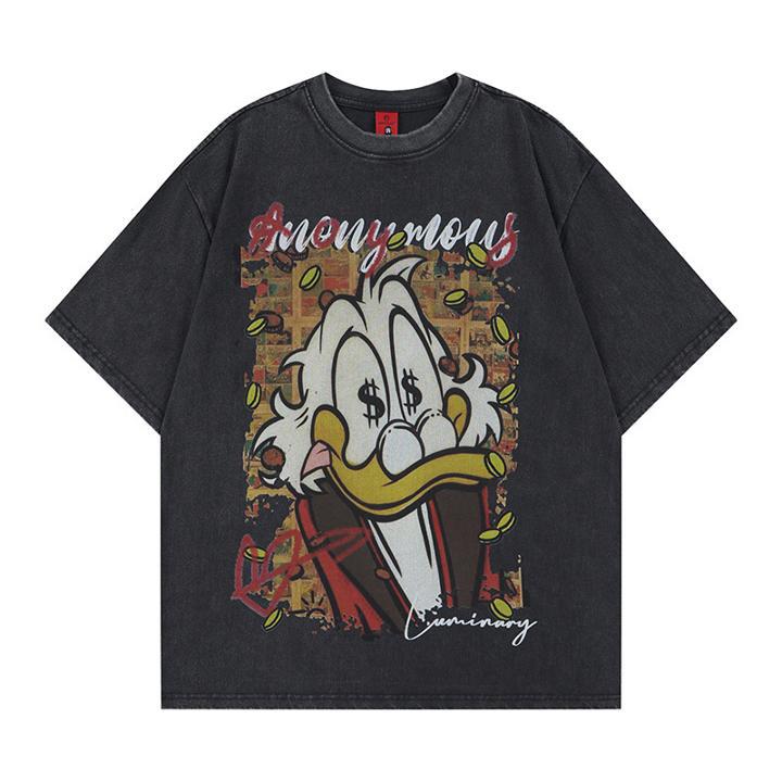 Cartoon Duck Printed Short Sleeve T-shirt