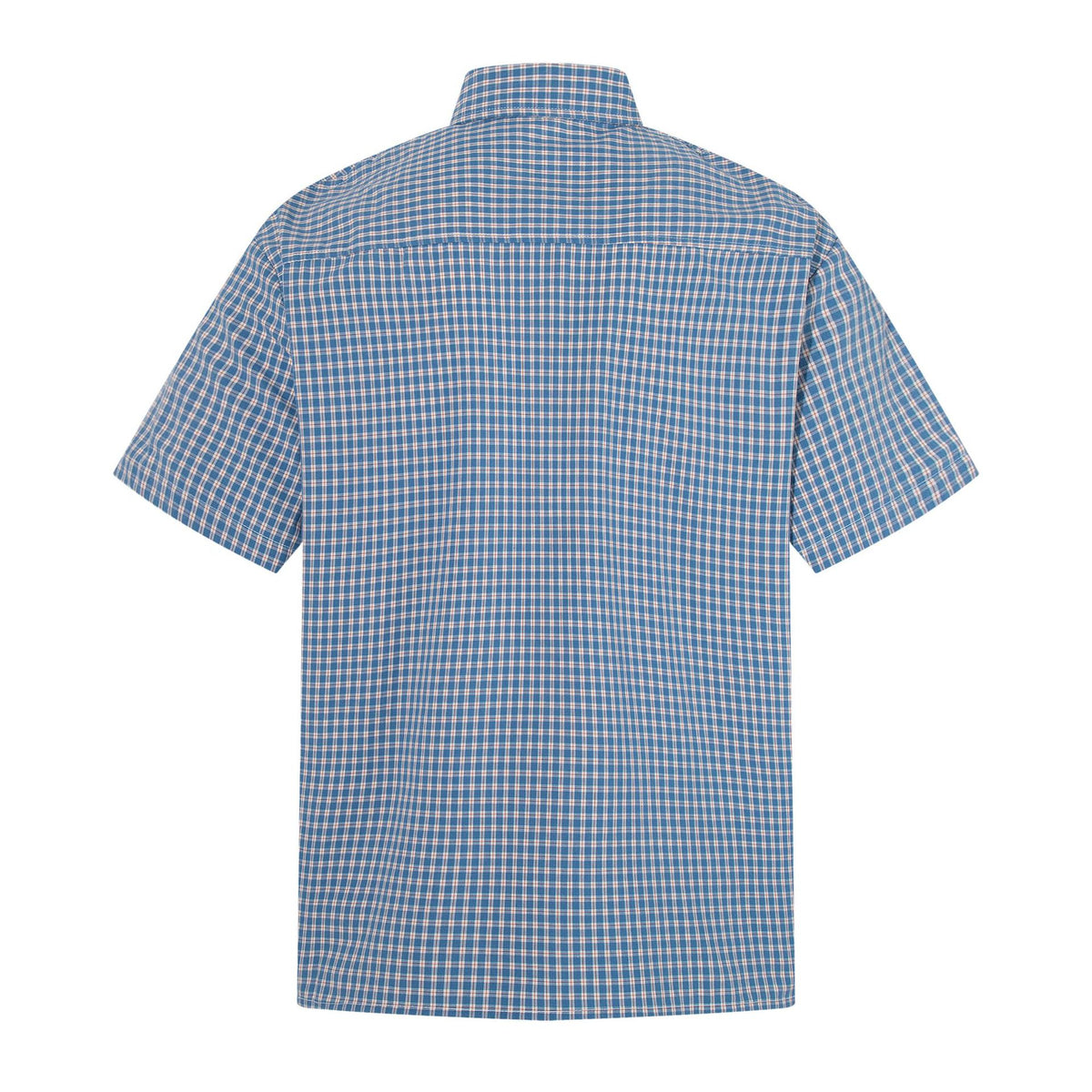 Blue and red checkered printed short sleeved shirt