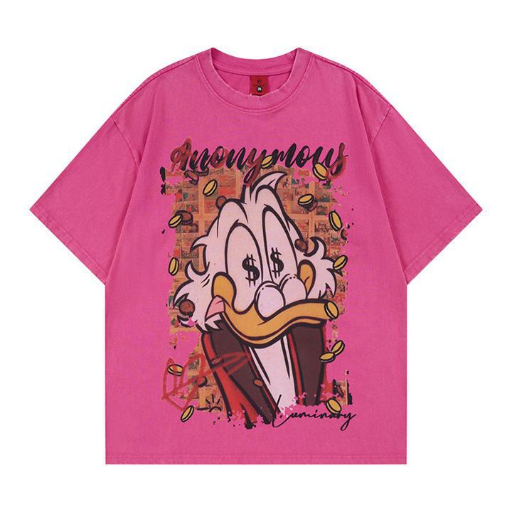 Cartoon Duck Printed Short Sleeve T-shirt